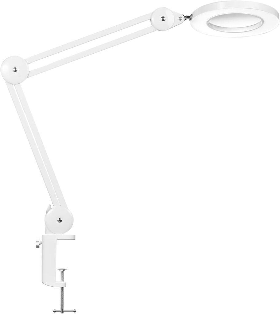 lampara forma de lupa blanca
